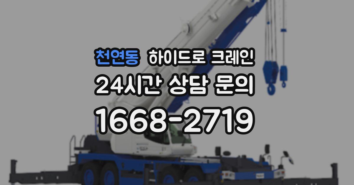 천연동 하이드로 크레인