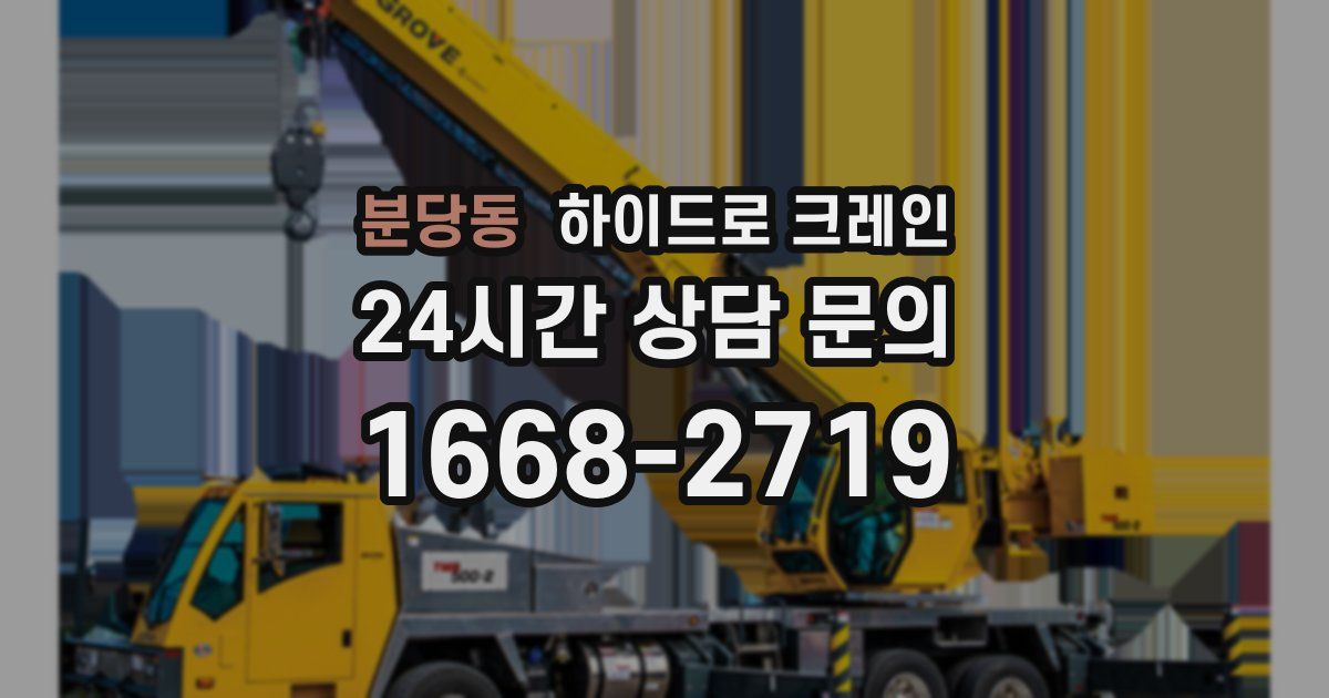 분당동 하이드로 크레인