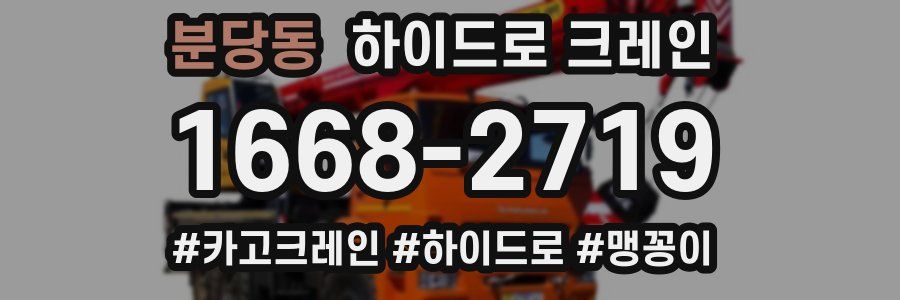 분당동 하이드로 크레인