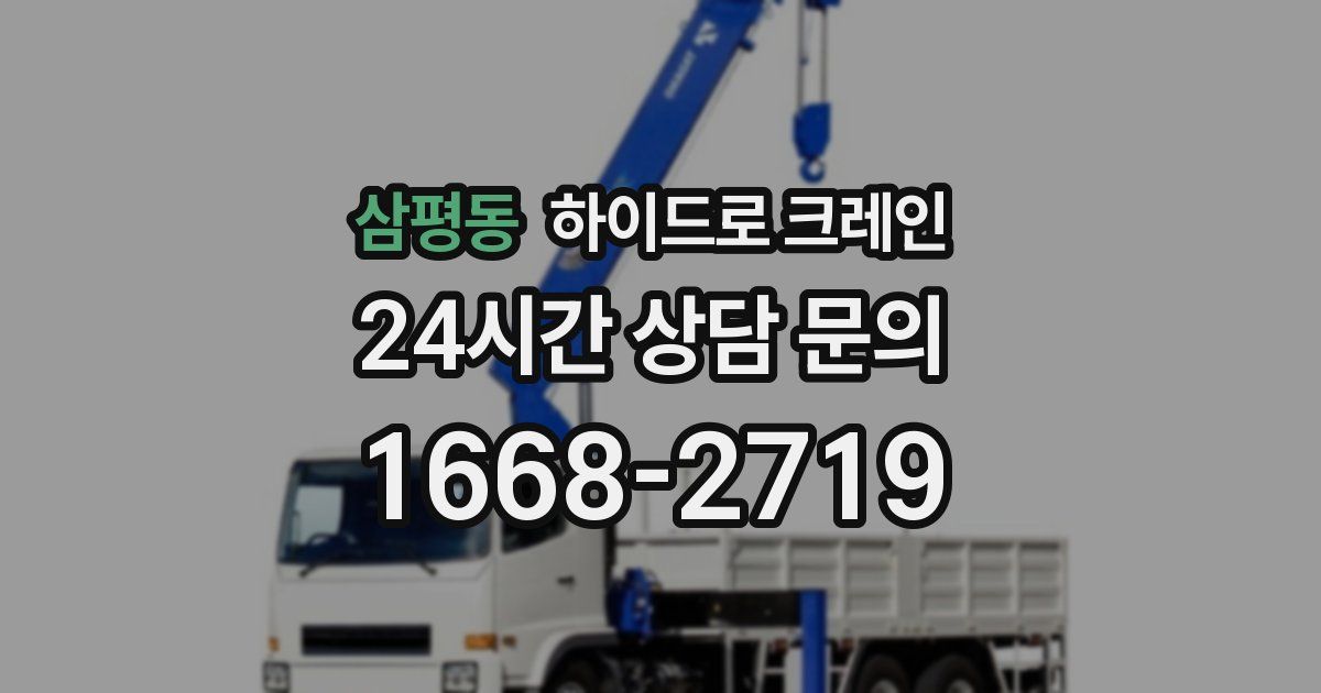 삼평동 하이드로 크레인