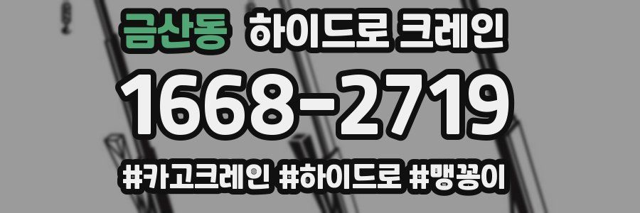 금산동 하이드로 크레인