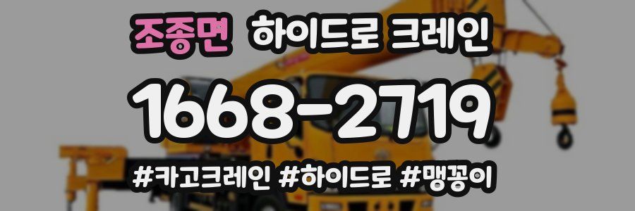 조종면 하이드로 크레인