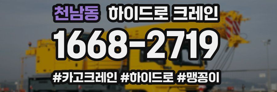 천남동 하이드로 크레인