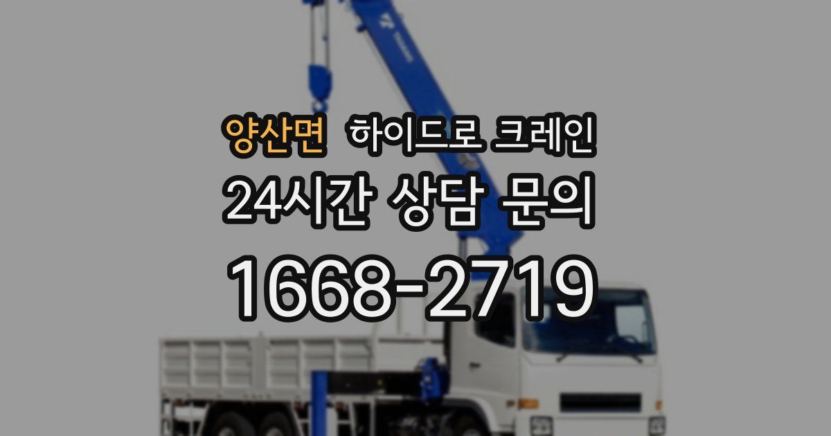 양산면 하이드로 크레인