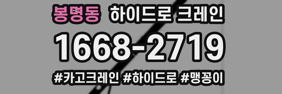 봉명동 하이드로 크레인