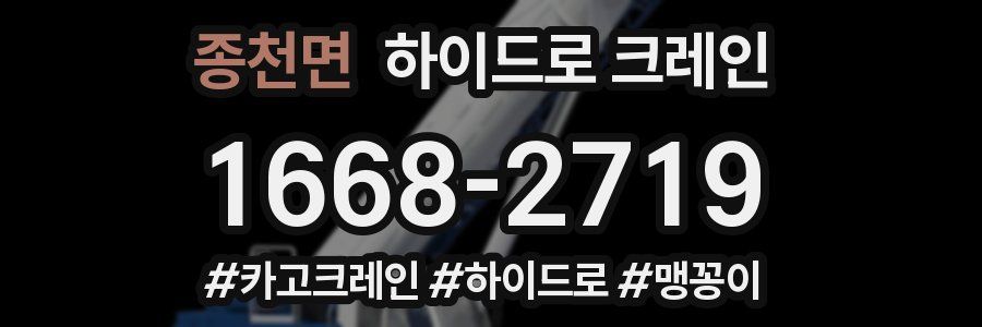 종천면 하이드로 크레인