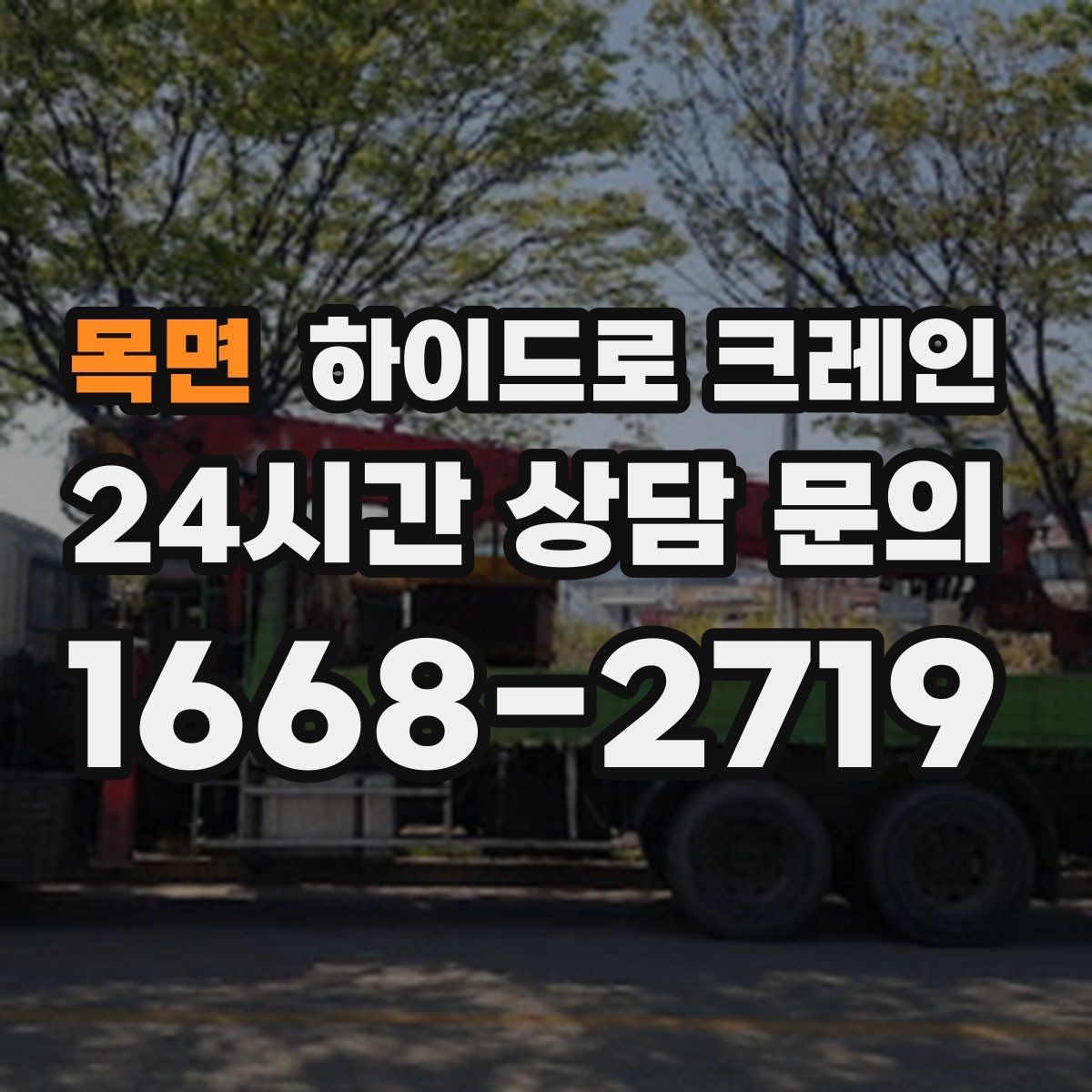 목면 하이드로 크레인 가로수와 간판 간섭 현장 반복 작업 여부 단축을 위한 동선 정리