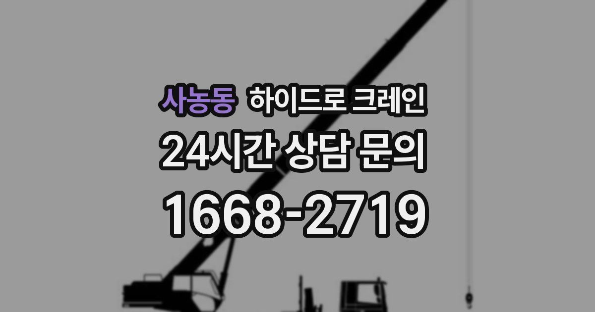사농동 하이드로 크레인