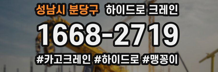 성남시 분당구 하이드로 크레인