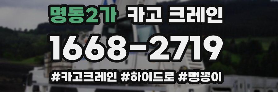 명동2가 크레인 작업