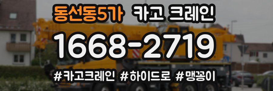 동선동5가 크레인 작업