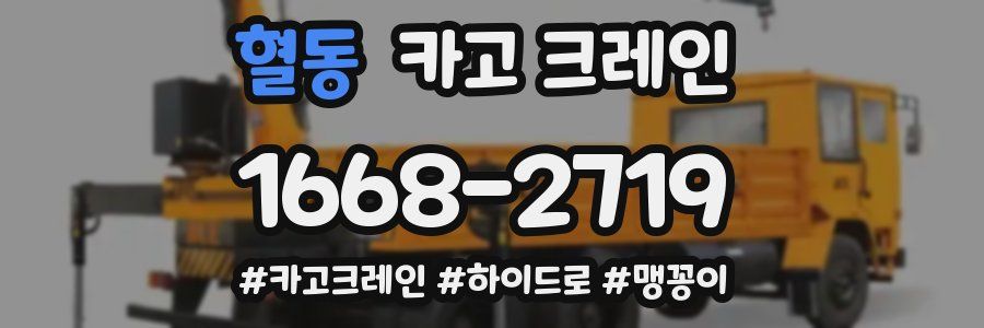 혈동 크레인 작업