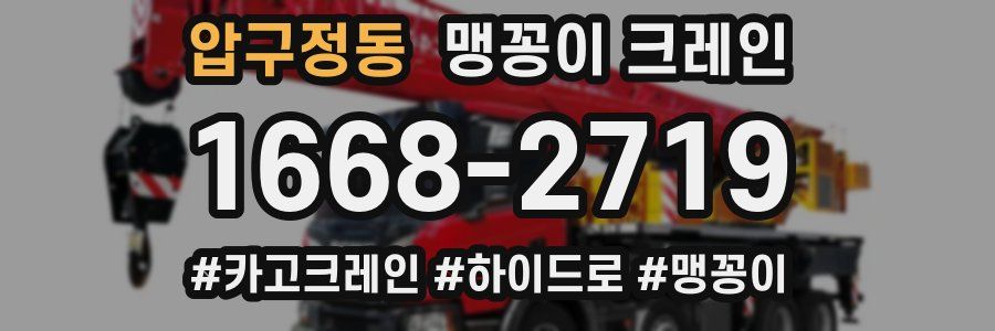 압구정동 맹꽁이 크레인