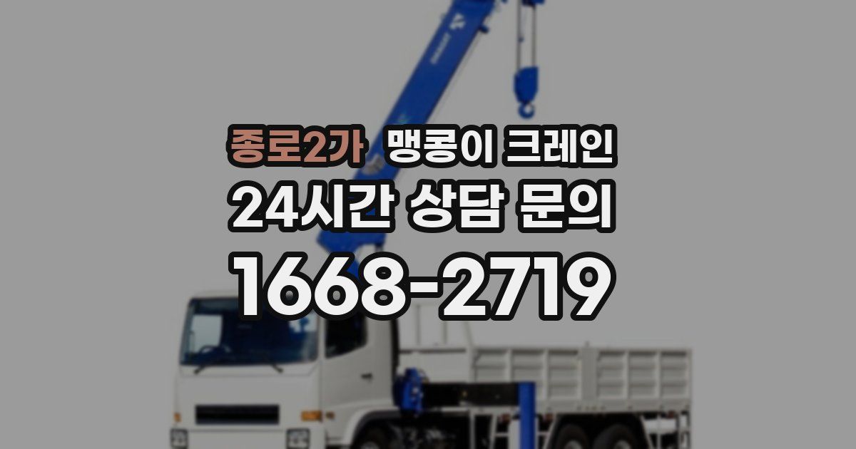 종로2가 맹콩이 크레인