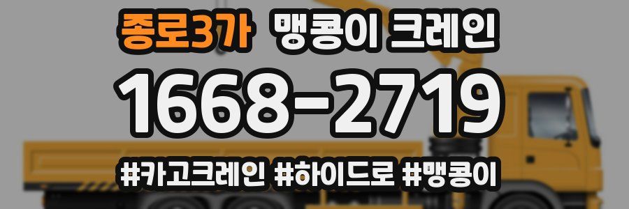 종로3가 맹콩이 크레인