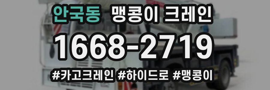 안국동 맹콩이 크레인