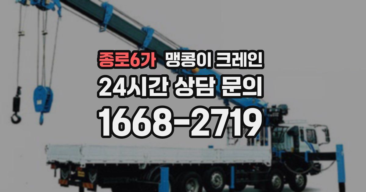종로6가 맹콩이 크레인