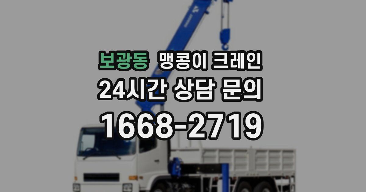 보광동 맹콩이 크레인