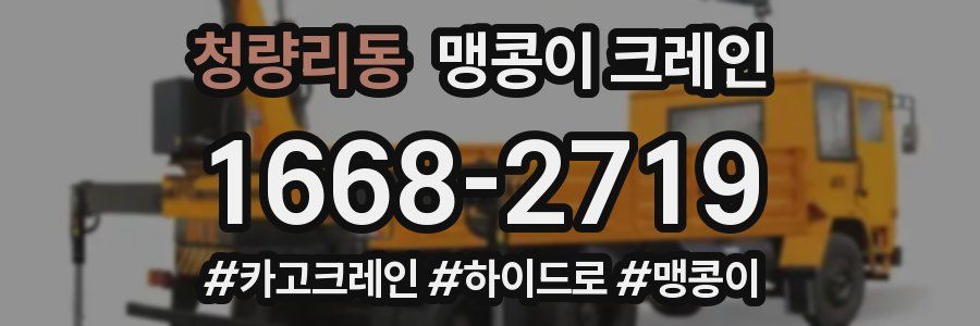 청량리동 맹콩이 크레인