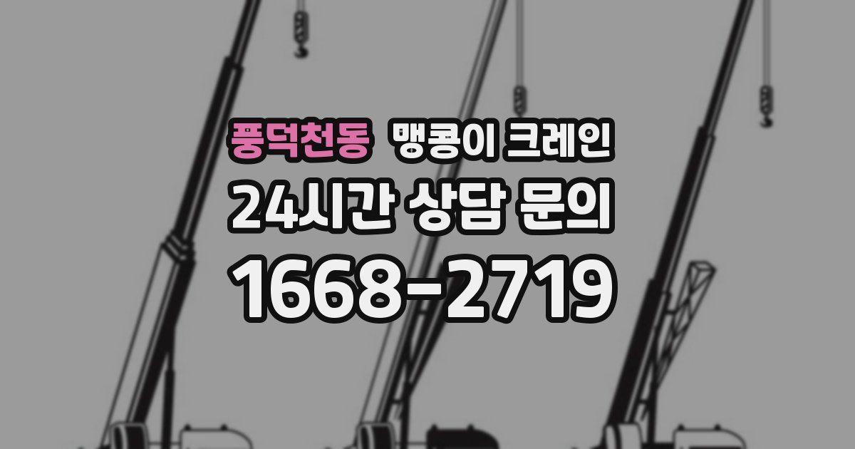풍덕천동 맹콩이 크레인