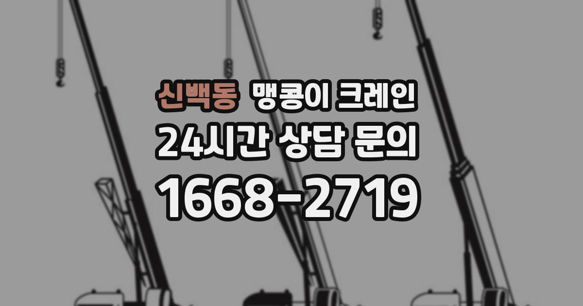 신백동 맹콩이 크레인