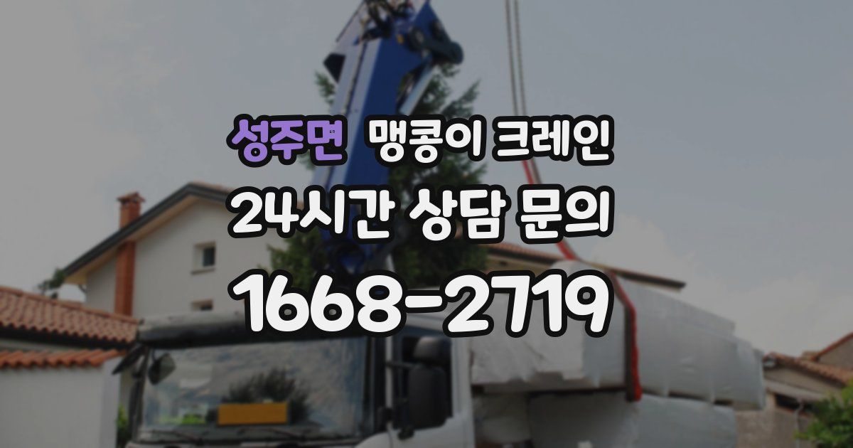 성주면 맹콩이 크레인