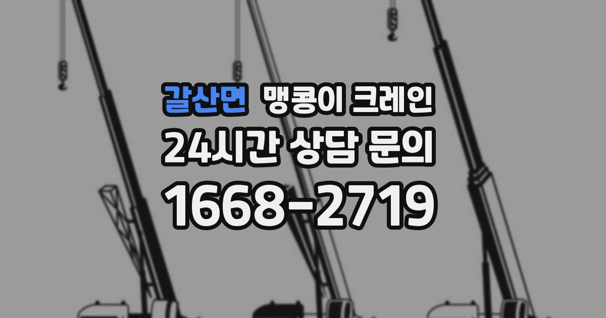 갈산면 맹콩이 크레인