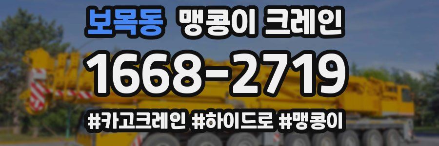 보목동 맹콩이 크레인