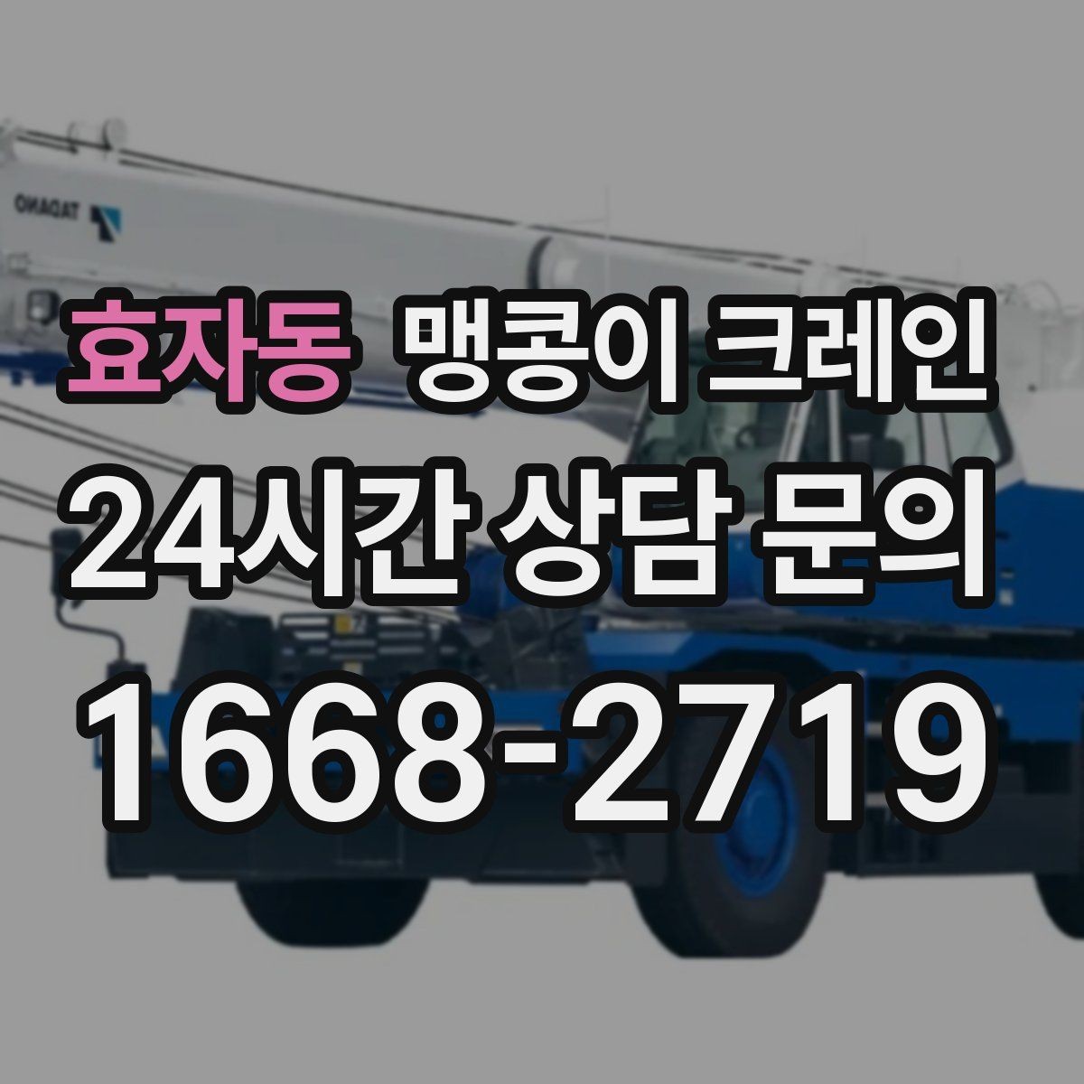 효자동 맹콩이 크레인 정밀 장비 취급 시 흔들림 줄이는 방법