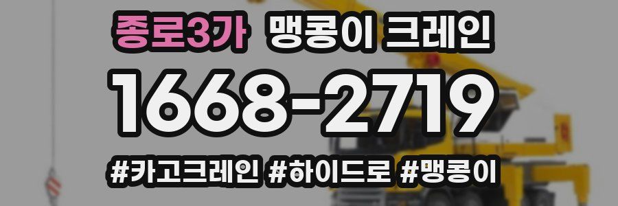 종로3가 맹콩이 크레인