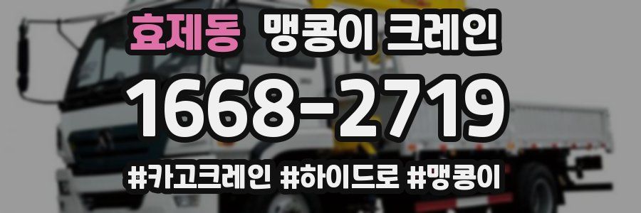 효제동 맹콩이 크레인