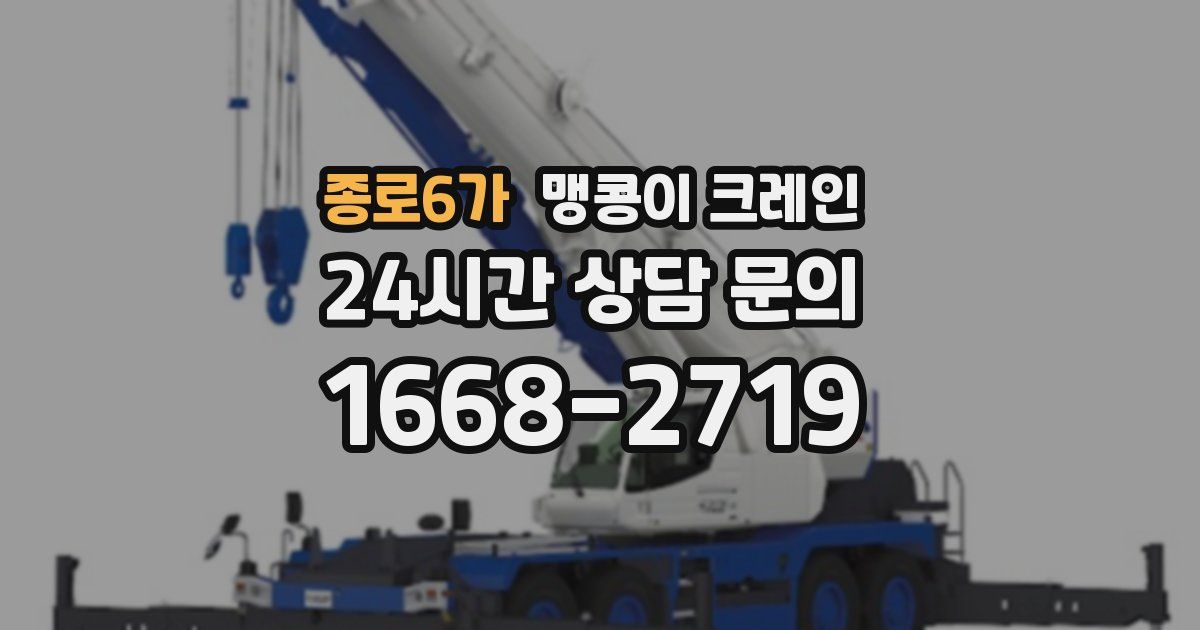 종로6가 맹콩이 크레인