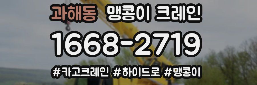 과해동 맹콩이 크레인