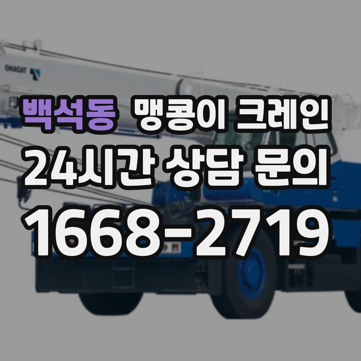 백석동 맹콩이 크레인 지하주차장 작업 가능 여부 판단 기준