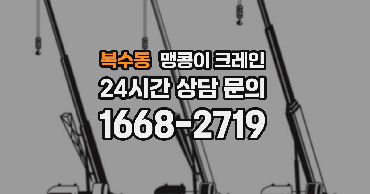 복수동 맹콩이 크레인