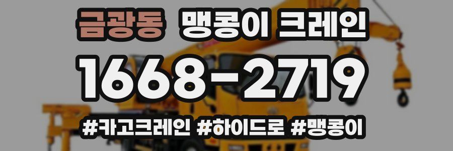 금광동 맹콩이 크레인