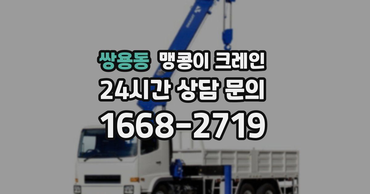 쌍용동 맹콩이 크레인