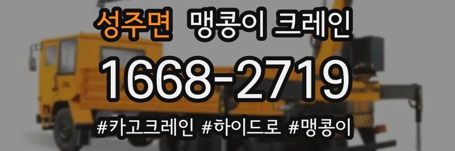 성주면 맹콩이 크레인