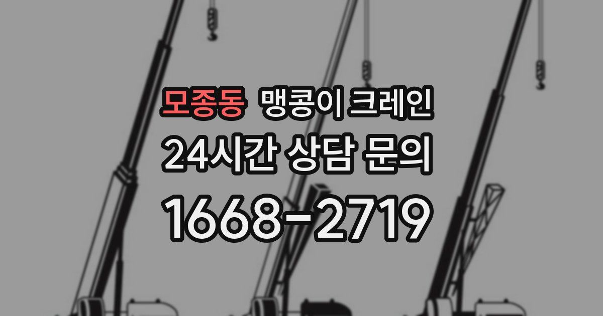 모종동 맹콩이 크레인