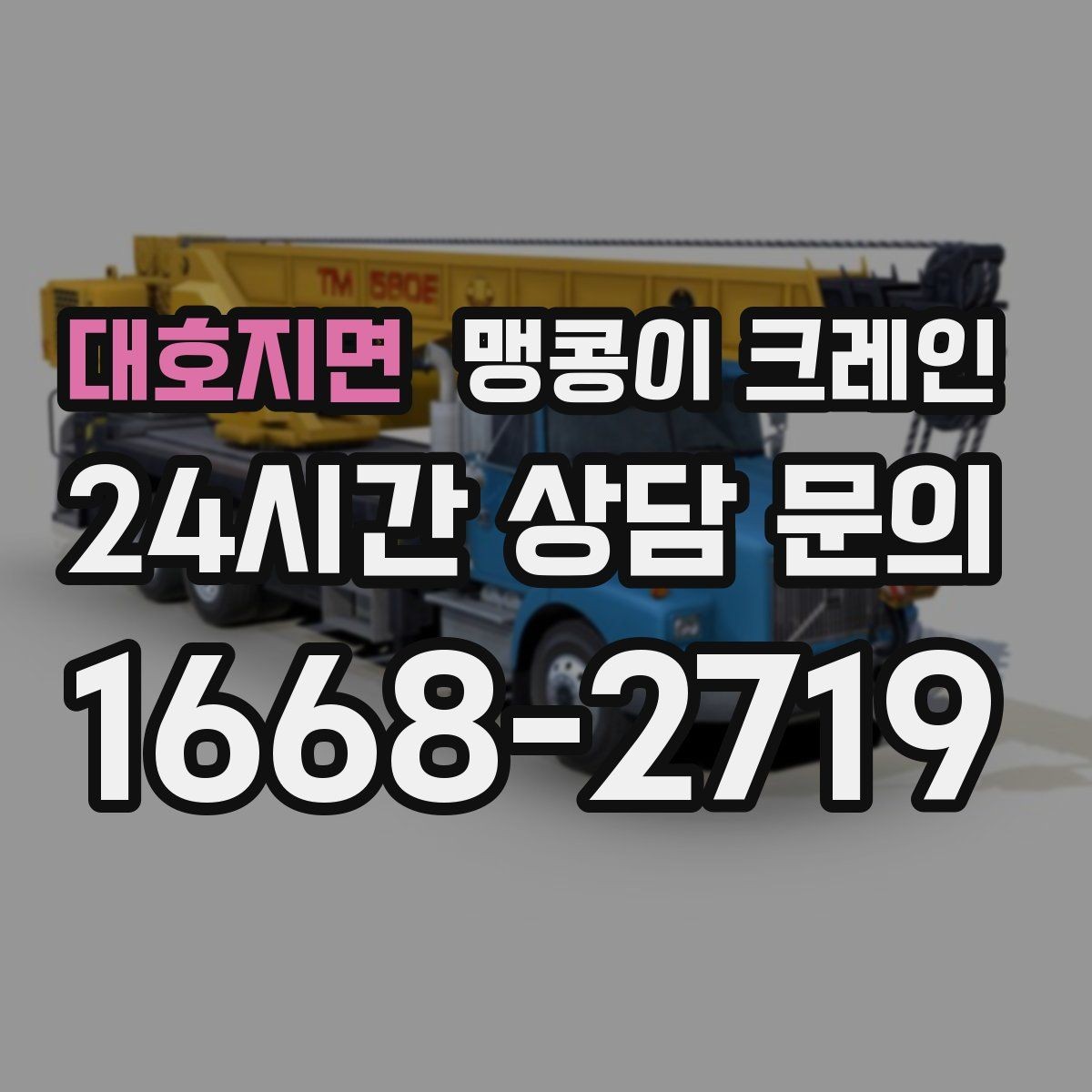 대호지면 맹콩이 크레인 출입구 높이가 낮을 때 가능한 작업 범위