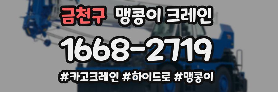 금천구 맹콩이 크레인