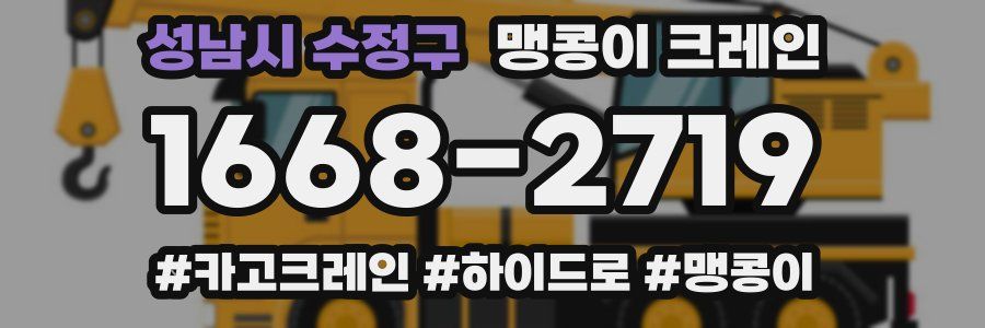 성남시 수정구 맹콩이 크레인