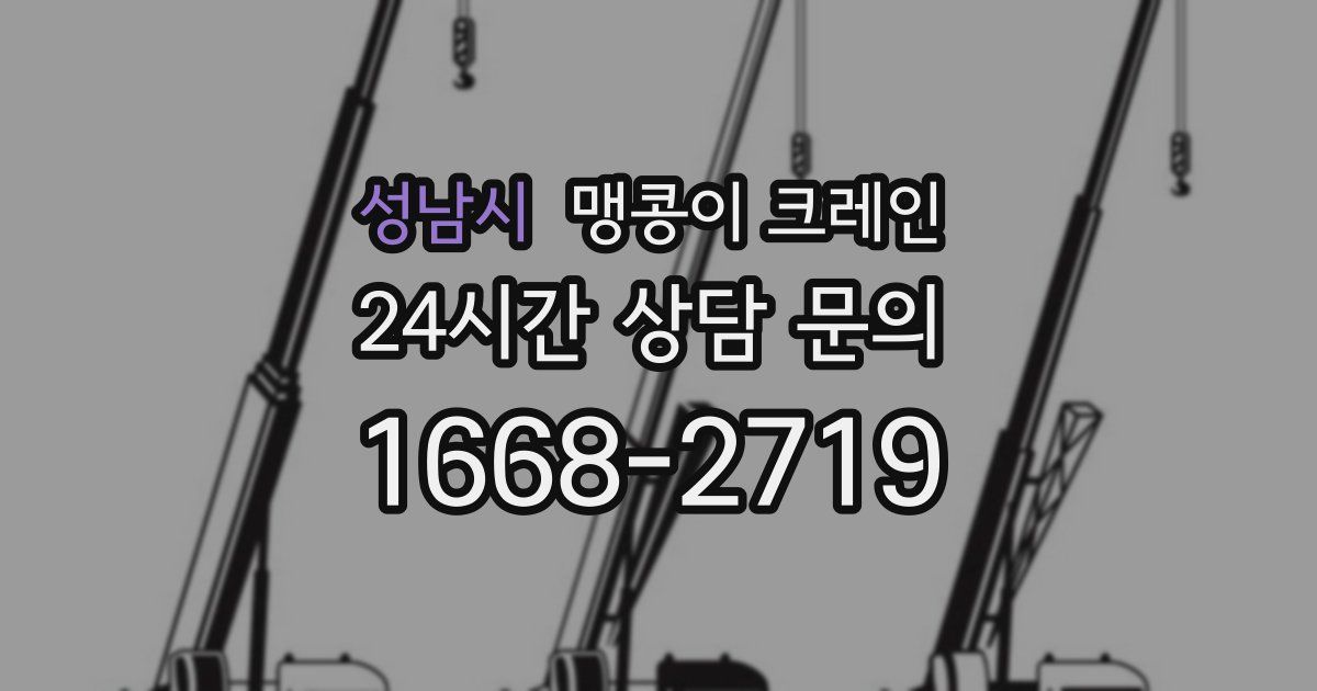 성남시 맹콩이 크레인