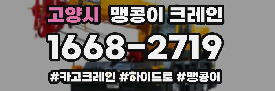 고양시 맹콩이 크레인