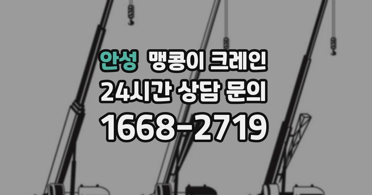 안성 맹콩이 크레인