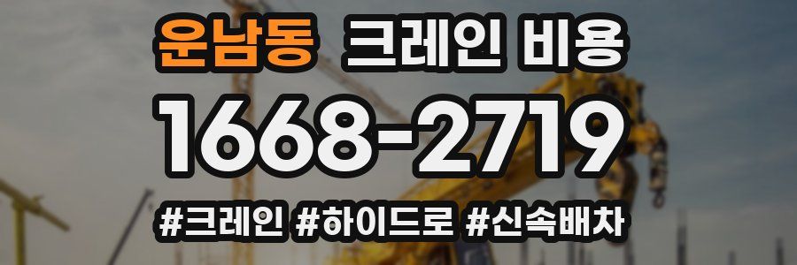 운남동 크레인 비용