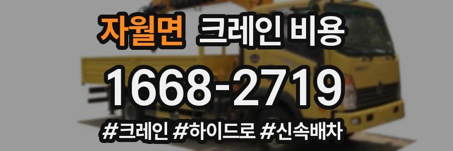 자월면 크레인 비용