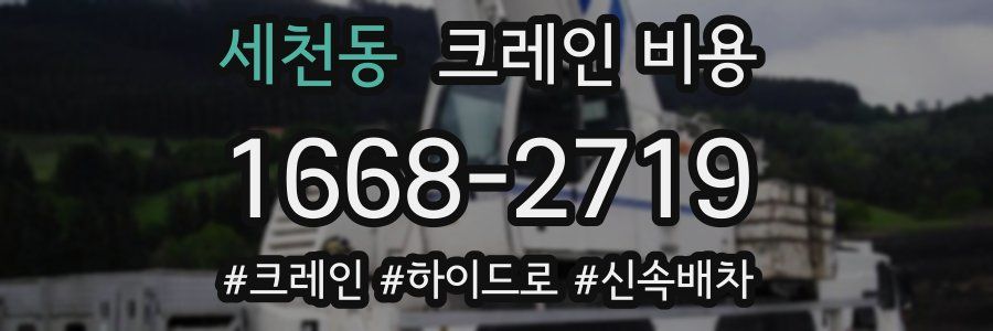세천동 크레인 비용