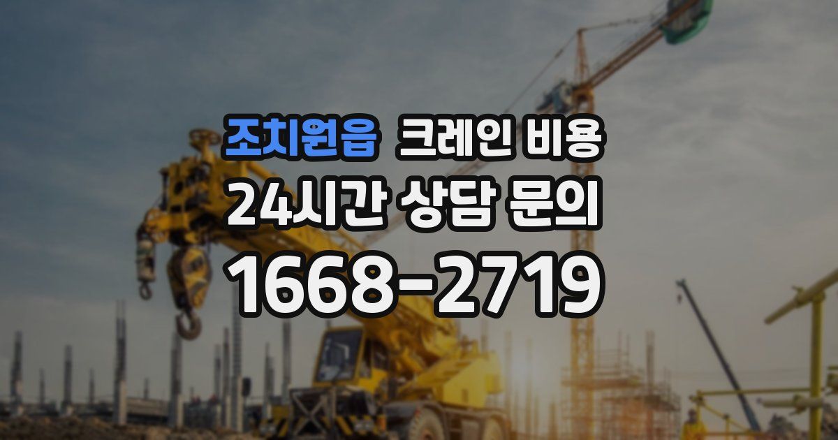 조치원읍 크레인 비용
