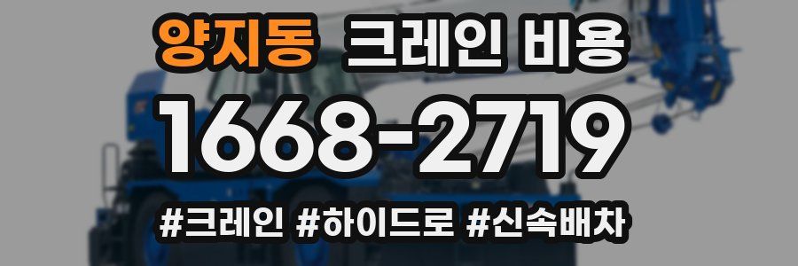 양지동 크레인 비용